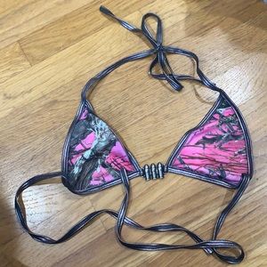 Pink camo bra/swimsuit with bullet middle